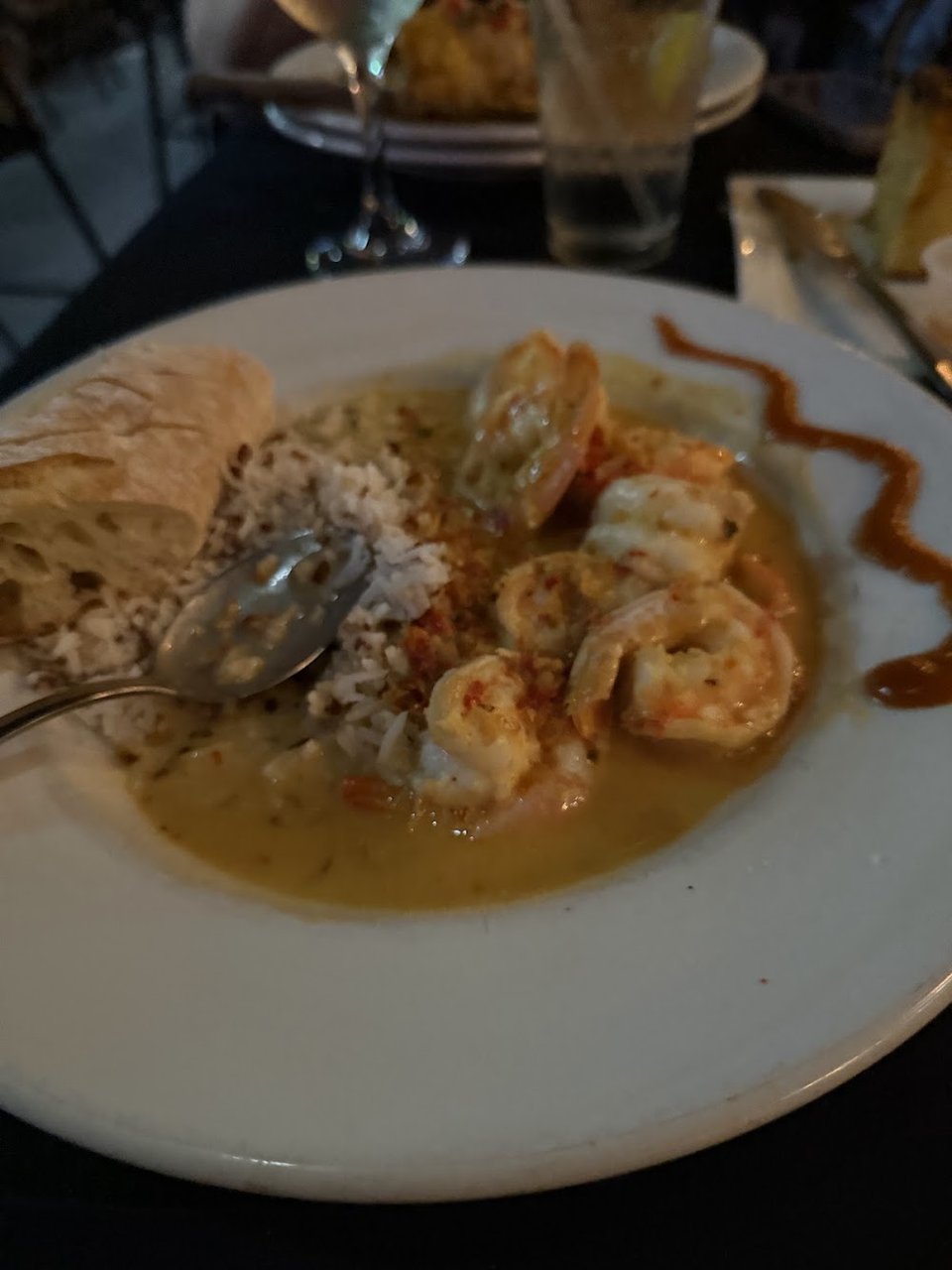 Shrimp Scampi with Rice and Bread