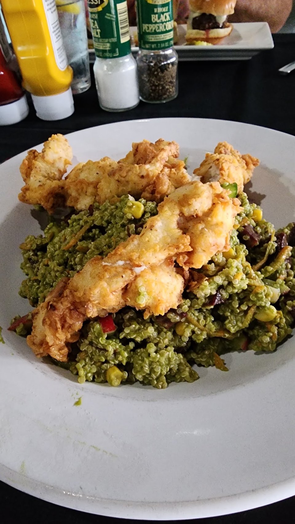 Quinoa Salad and Fried Chicken